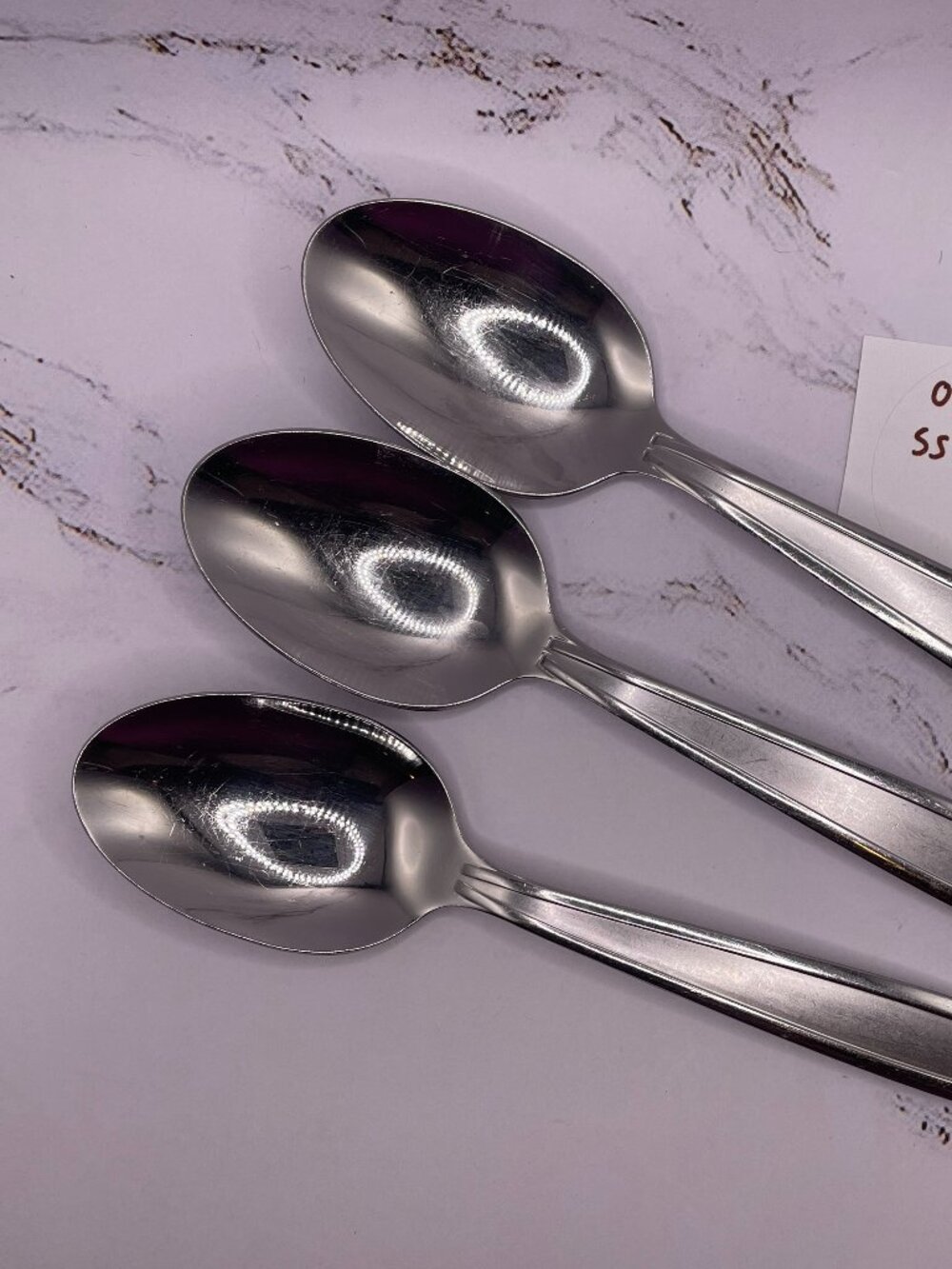 Oneida Stainless Steel Place Soup Spoons Set of 3 Replacement Satin Shasta
